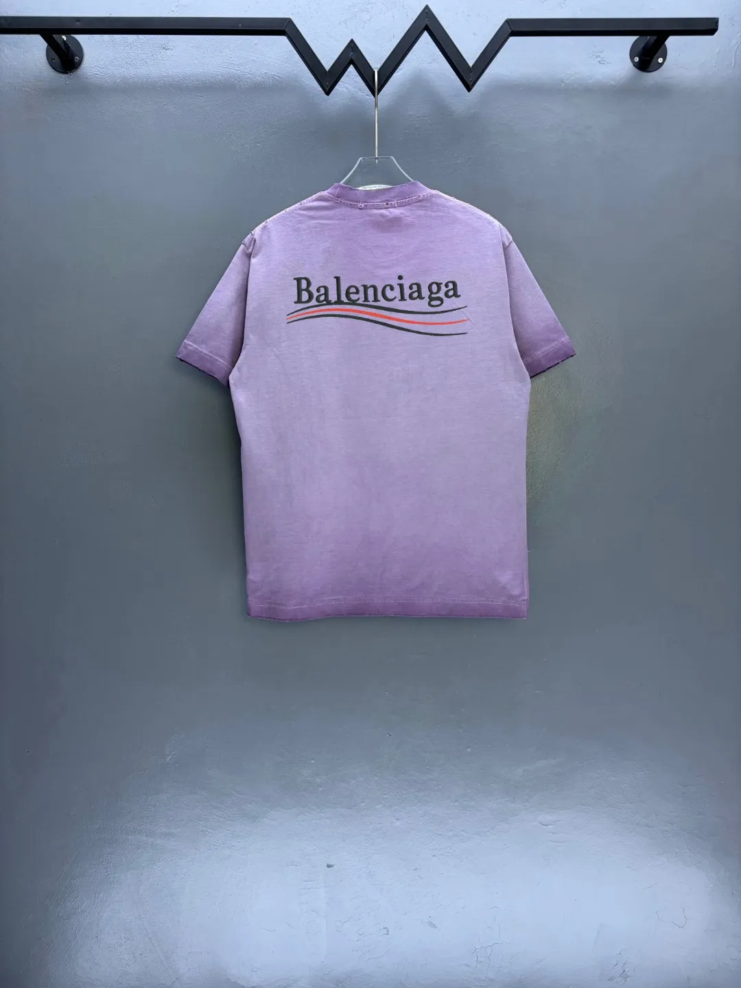 P100✨🔥 [balenciaga] 2026FW short-sleeved T-shirt Premium 26s double yarn 300g fabric, washed and sprayed with old and frayed craftsmanship Color: washed black White rose red gray washed brown washed purple washed gray Size: S M L XL 2XL